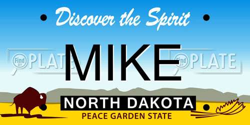 MIKE North Dakota License Plate