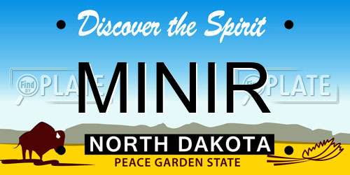 MINIR North Dakota License Plate