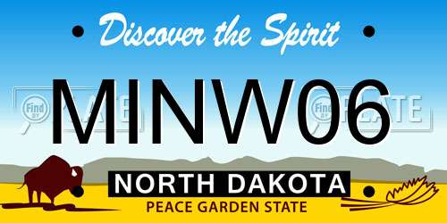 MINW06 North Dakota License Plate