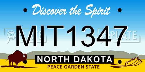 MIT1347 North Dakota License Plate