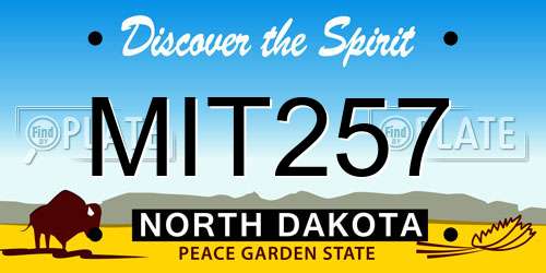 MIT257 North Dakota License Plate