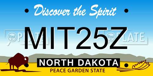 MIT25Z North Dakota License Plate