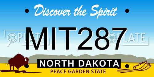 MIT287 North Dakota License Plate