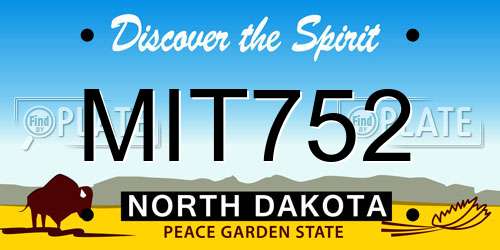 MIT752 North Dakota License Plate