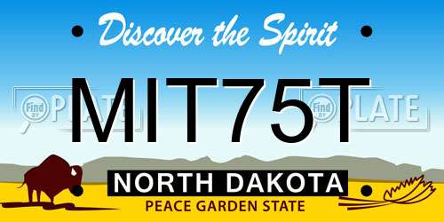 MIT75T North Dakota License Plate