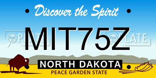 MIT75Z North Dakota License Plate