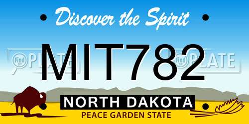MIT782 North Dakota License Plate