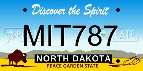 MIT787 North Dakota License Plate