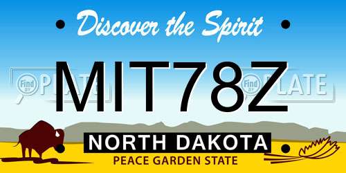 MIT78Z North Dakota License Plate