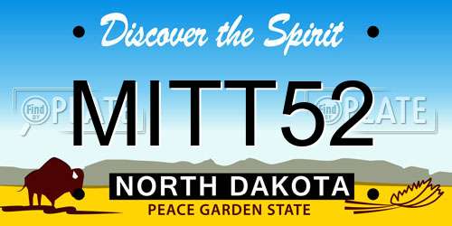 MITT52 North Dakota License Plate
