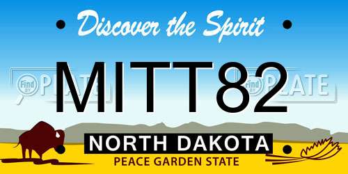 MITT82 North Dakota License Plate