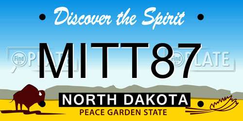 MITT87 North Dakota License Plate