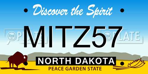 MITZ57 North Dakota License Plate