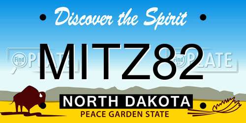 MITZ82 North Dakota License Plate