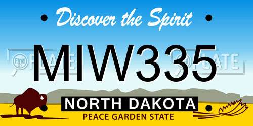 MIW335 North Dakota License Plate