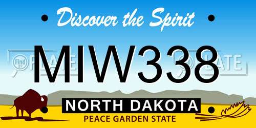 MIW338 North Dakota License Plate