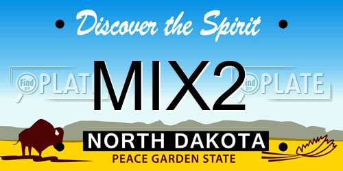 MIX2 North Dakota License Plate