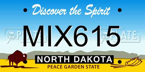 MIX615 North Dakota License Plate