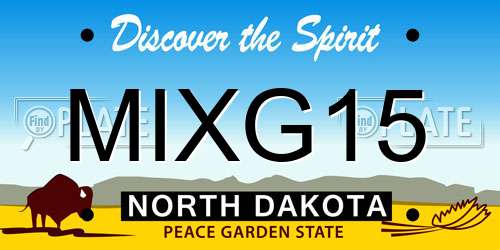 MIXG15 North Dakota License Plate