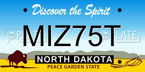 MIZ75T North Dakota License Plate