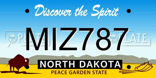 MIZ787 North Dakota License Plate