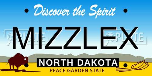 MIZZLEX North Dakota License Plate