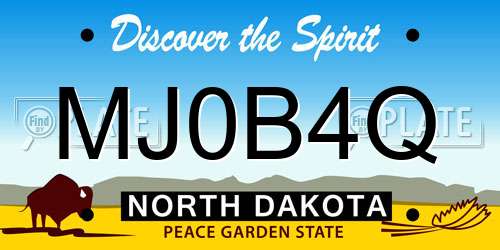MJ0B4Q North Dakota License Plate