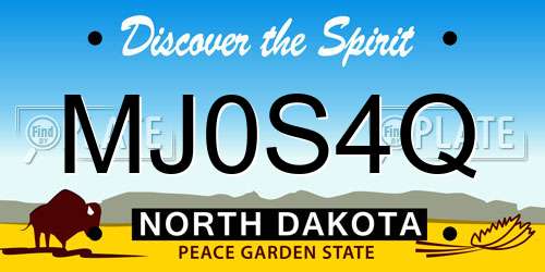 MJ0S4Q North Dakota License Plate