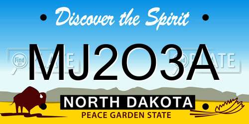 MJ2O3A North Dakota License Plate