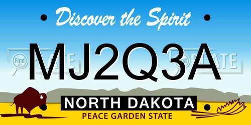 MJ2Q3A North Dakota License Plate