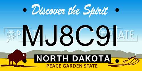 MJ8C9I North Dakota License Plate