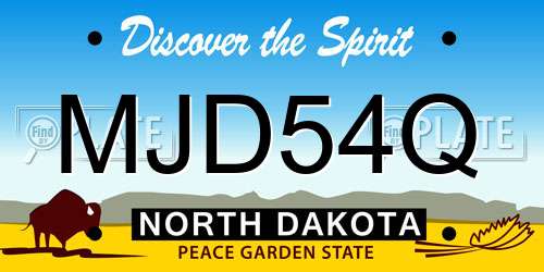 MJD54Q North Dakota License Plate
