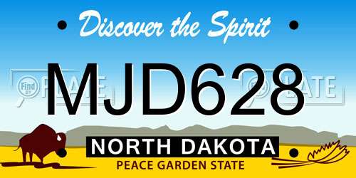 MJD628 North Dakota License Plate