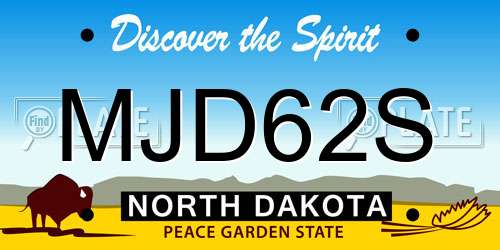 MJD62S North Dakota License Plate
