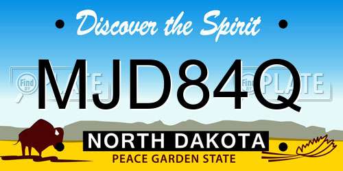 MJD84Q North Dakota License Plate