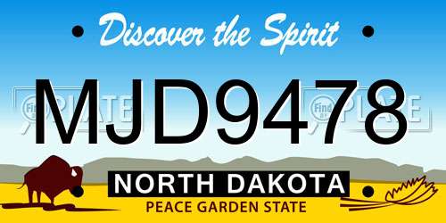 MJD9478 North Dakota License Plate