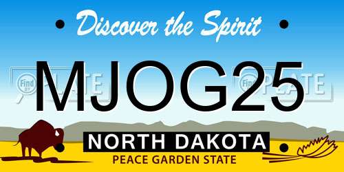 MJOG25 North Dakota License Plate