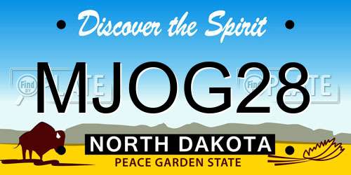 MJOG28 North Dakota License Plate