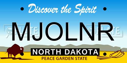 MJOLNR North Dakota License Plate