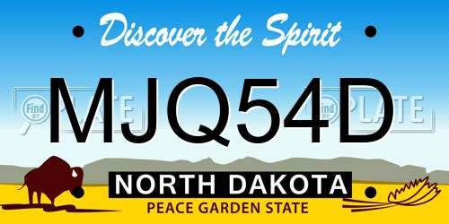 MJQ54D North Dakota License Plate