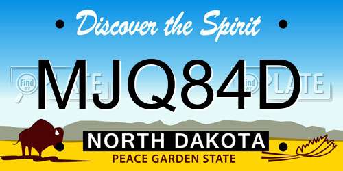 MJQ84D North Dakota License Plate
