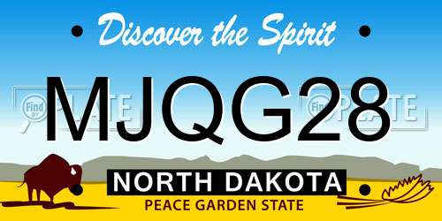 MJQG28 North Dakota License Plate