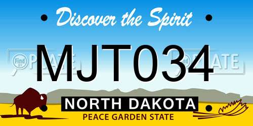 MJT034 North Dakota License Plate