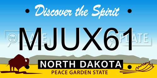 MJUX61 North Dakota License Plate