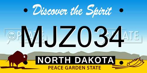 MJZ034 North Dakota License Plate