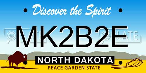 MK2B2E North Dakota License Plate