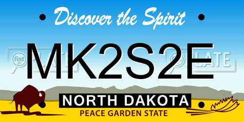 MK2S2E North Dakota License Plate