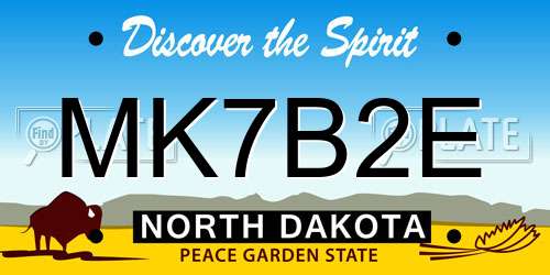 MK7B2E North Dakota License Plate