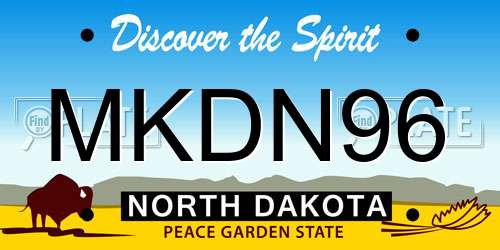 MKDN96 North Dakota License Plate