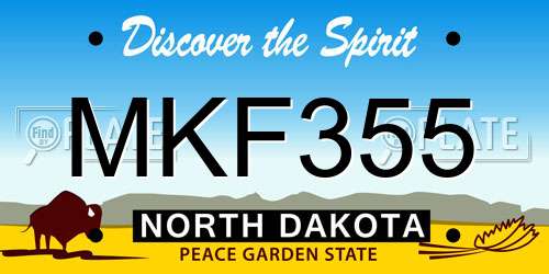 MKF355 North Dakota License Plate
